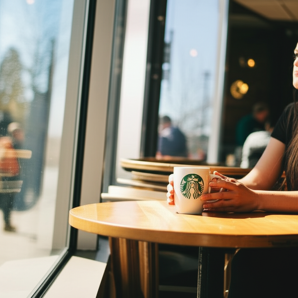 Generated image with Starbucks mug